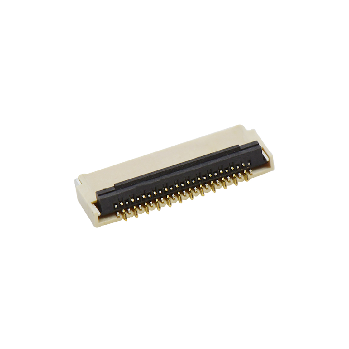 Pitch 0.30mm H0.9mm双排卧贴后掀盖双面接 FPC 25pin 本色 镀全金G/F